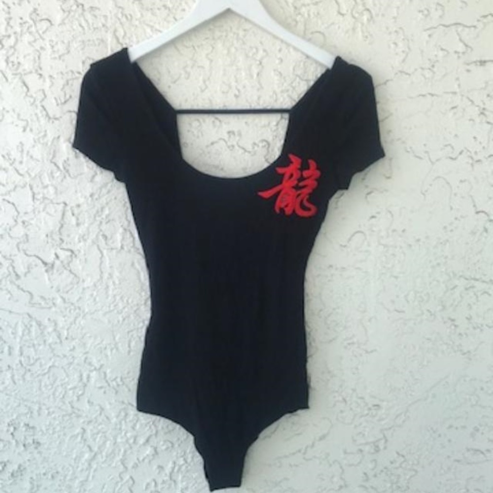LF Emma & Sam Black Short Sleeve Bodysuit